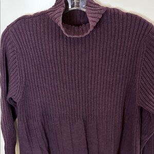 Anthropologie Dark Purple Long Sleeve Dress